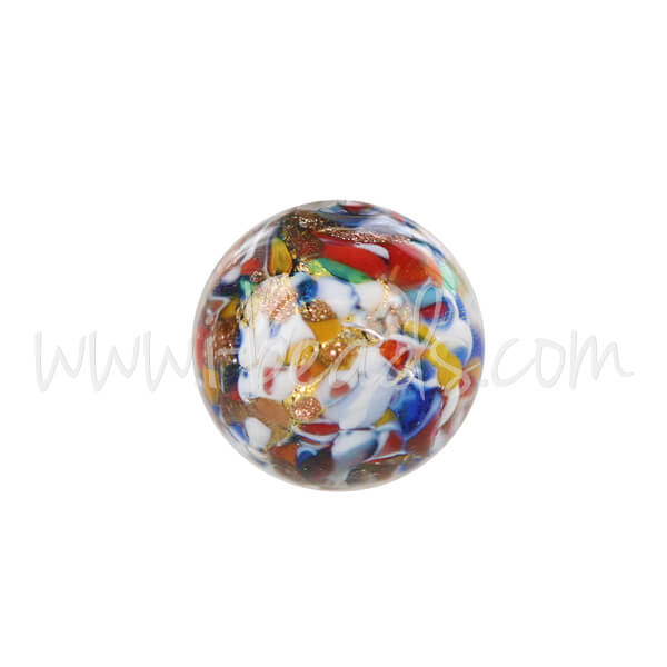 Perle de Murano ronde multicolore 6mm (1)