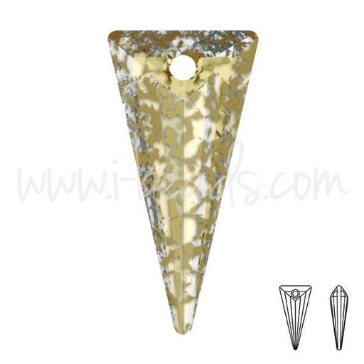 Achat Pendentif Swarovski 6480 spike Crystal Gold patina effect 18mm (1)