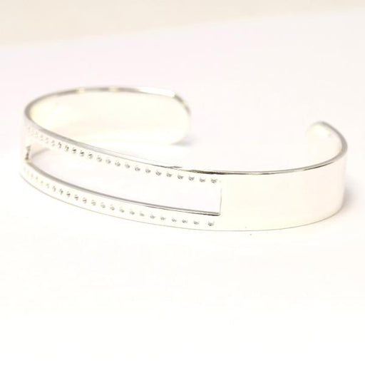 Bracelet jonc ajustable couleur plaqué argent 60 mm diametre