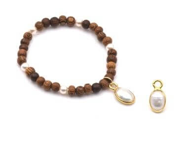 Petit pendentif en perles de culture sertis de vermeil, 10 mm (1)