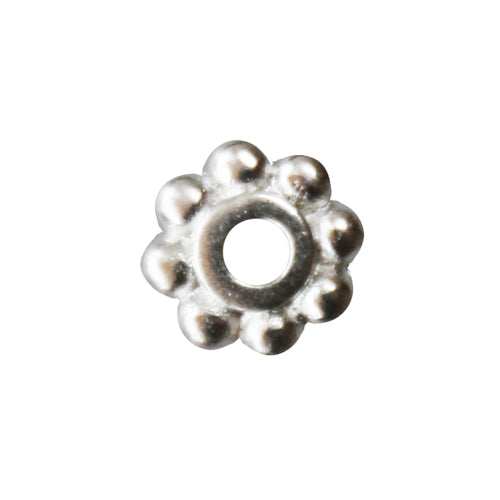 Perle rondelle heishi métal plaqué argent 6mm (10)