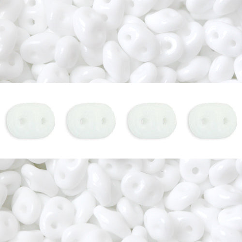 Achat Perles Super Duo 2.5x5mm Opaque White (10g)