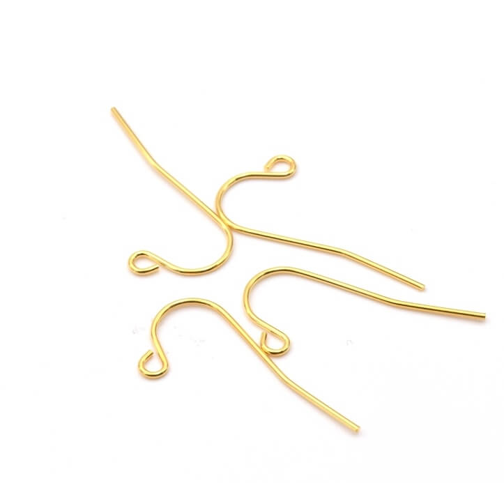 Boucles d'oreilles Crochets Acier doré Or 24x11.5mm (4)