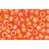 Achat cc174bf - perles de rocaille toho 8/0 transparent rainbow frosted hyacinth orange (10g)