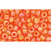 cc174bf - perles de rocaille toho 8/0 transparent rainbow frosted hyacinth orange (10g)