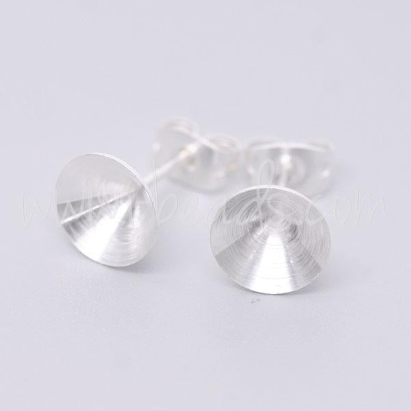 Serti boucle d'oreilles coniques pour Swarovski 1088 SS39 argenté (2)