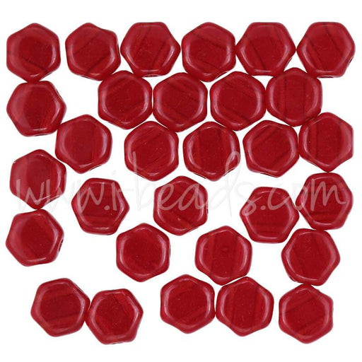 Achat Perles Honeycomb 6mm ruby transparent (30)