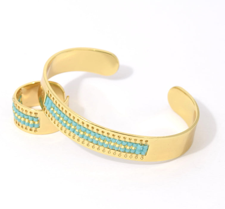 Bracelet jonc ajustable couleur plaqué doré 60 mm diametre