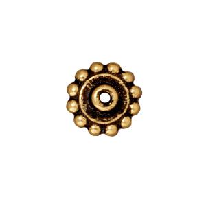 Perle rondelle precision métal doré or fin vieilli 8mm (2)