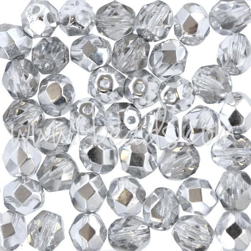 Achat Perles facettes de bohème crystal comet light silver 6mm (50)