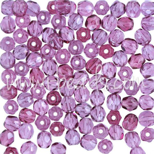 Achat Perles facettes de bohème fuchsia 4mm (100)