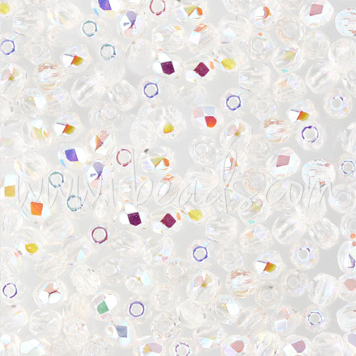Achat Perles facettes de bohème crystal ab 3mm (50)