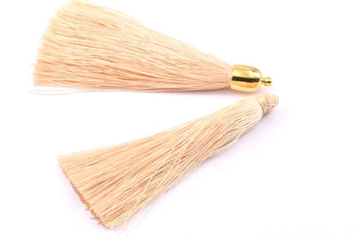 Pompon en nylon, BEIGE, 67mm x 6mm de diamètre (1)