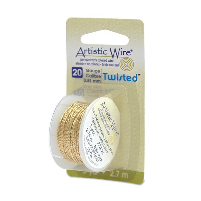 fil torsadé Artistic wire 20 gauge laiton traité antiternissement (0,81mm) sur 2,74m