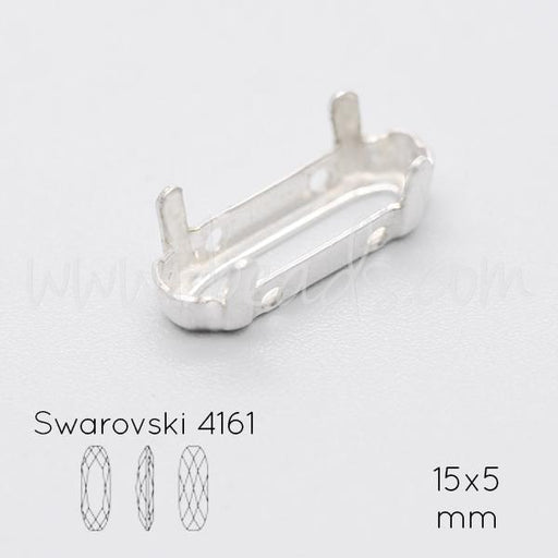 Serti à coudre pour Swarovski 4161 15x5mm argenté (1)