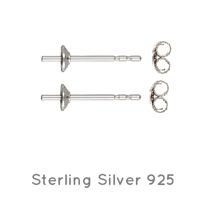 Achat Clou d&#39;oreilles pour perles semi percées 3 et 4mm argent 925 avec poussoir (1 paire)