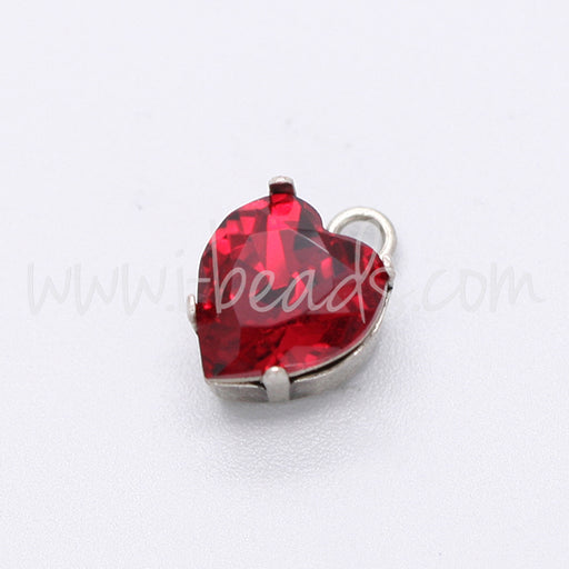 Achat Serti pendentif pour Swarovski 4831 coeur 11mm argenté vieilli (1)