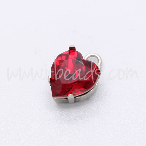 Serti pendentif pour Swarovski 4831 coeur 11mm argenté vieilli (1)