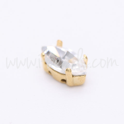 Serti à coudre pour Swarovski 4228 navette 10x5mm doré (2)