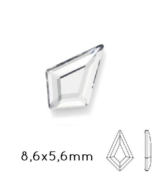 2771 Swarovski flat back KITE rhinestones crystal 8.6x5.6mm (5)