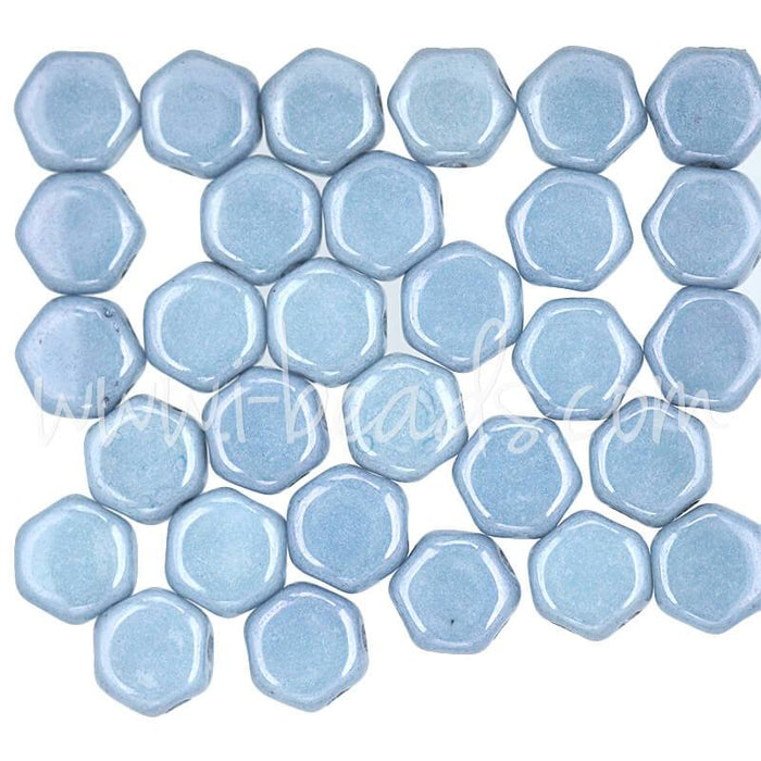 Perles Honeycomb 6mm blue luster (30)