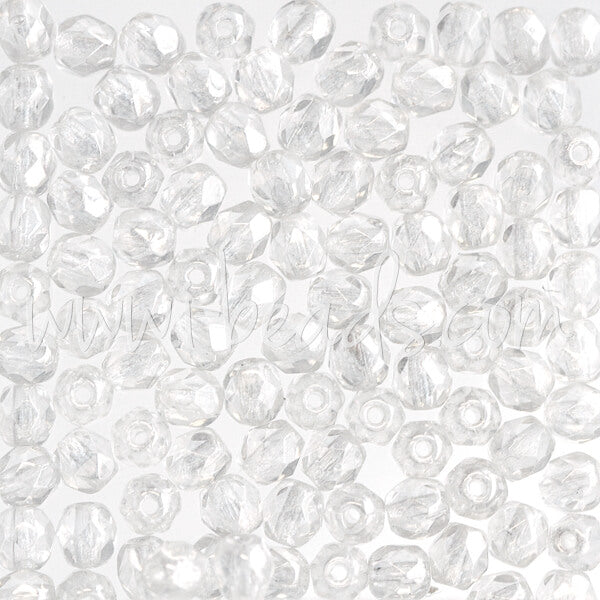 100 Perles Facettes De Bohême 4mm Couleur Rose Luster - Marque Preciosa