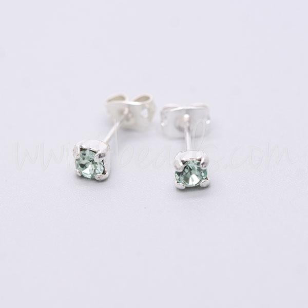 Serti boucle d'oreilles pour Swarovski 1088 4mm-pp31-SS19 argenté (2)