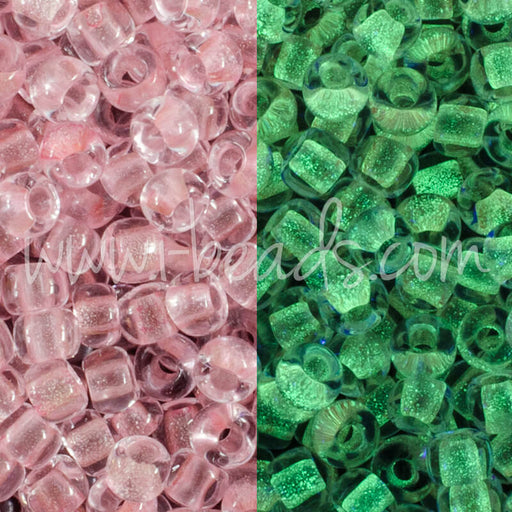 Achat cc2720 - perles de rocaille Toho 11/0 Glow in the dark pink/yellow green (10g)