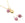 Vente au détail Breloques perles plate Tourmaline ROSE 6mm + anneau doré (Par 2)