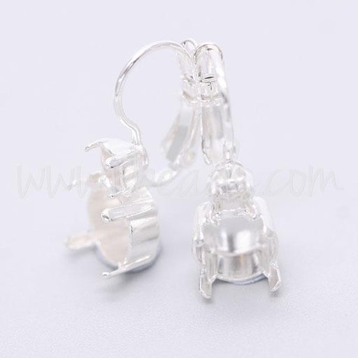 Serti boucle d'oreilles pour Swarovski 1088 SS39 et 4mm-pp31-SS19 argenté (2)