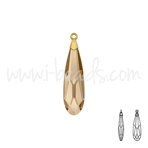 Pendentif Swarovski 6533 raindrop crystal golden shadow gold 17.5mm (1)