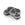 Grossiste en Perles en verre de Bohême tête de mort gris et noir 15x19mm (2)