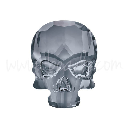 Strass à coller Swarovski 2856 skull flat back crystal silver night 14x10.5mm (1)