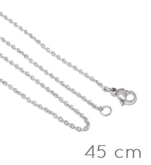 Collier chaine Acier 45cm - 2x1.5x0.2mm (1)
