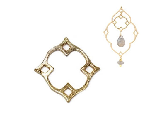 Achat Connecteur pendentif diamant petit en argent 925 et plaqué or - 13 mm (1)