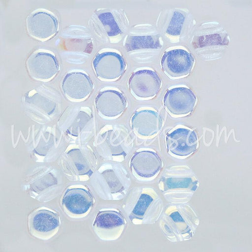 Perles Honeycomb 6mm crystal ab (30)