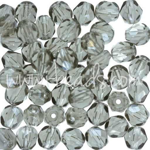 Perles facettes de bohème black diamond 6mm (50)