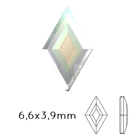 Achat 2773 Swarovski flat back Diamand Shape rhinestones crystal AB 6.6x3.9mm (5)