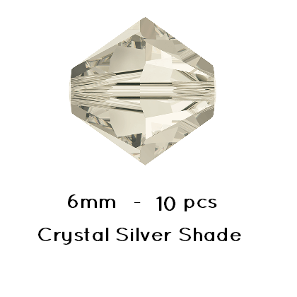 Achat 5328 Swarovski Xillion beads Silver Shade 6mm (10)