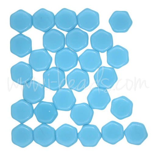 Achat Perles Honeycomb 6mm blue turquoise opaque (30)