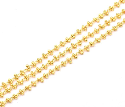 Achat Chaine doré qualité - perlé style ethnique perles 1mm (50cm)