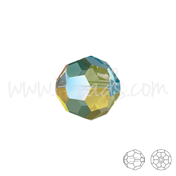 Perles rondes Swarovski 5000 crystal iridescent green 6mm (10)