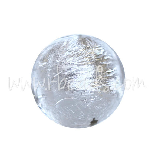 Achat Perle de Murano ronde cristal et argent 10mm (1)