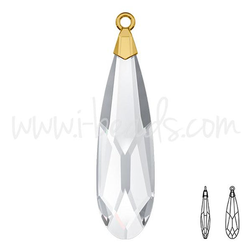 Achat Pendentif Swarovski 6533 raindrop crystal gold 33mm (1)