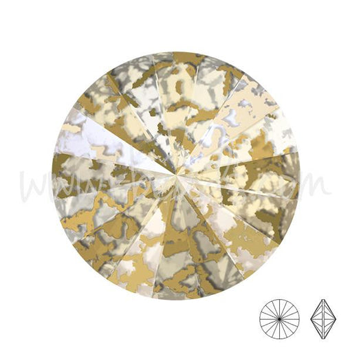 Achat Cristal Swarovski rivoli 1122 crystal gold patina effect 10mm-ss47 (2)