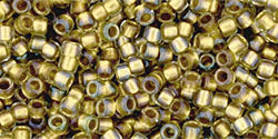 cc262 - perles rondes toho takumi lh 11/0 inside-color crystal/gold lined (10g)
