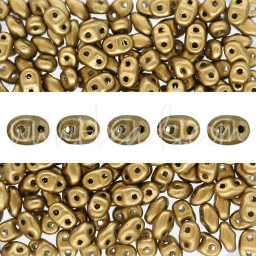 Perles MiniDuo 2.5x4mm matte metallic aztec gold (10g)