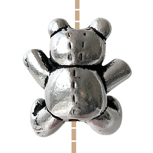 Achat Perle ourson métal plaqué argent vieilli 12.5mm (1)