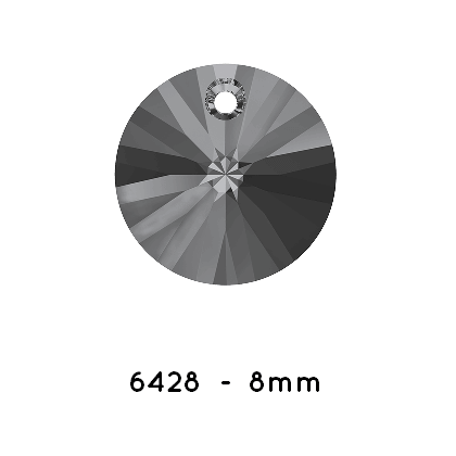 Achat Swarovski 6428 Xilion pendentif Crystal Silver Night -8mm (2)