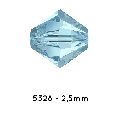 Swarovski 5328 Xillion bead crystal AQUAMARINE 2,5mm (x40)